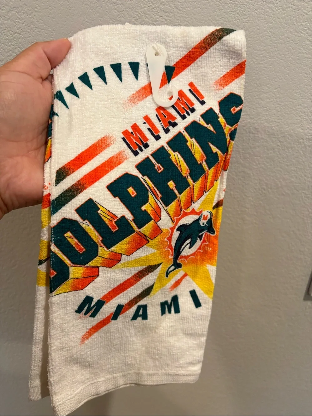 vintage Miami Dolphins NFL 1997 Kitchen Dish Towel New Old Stock